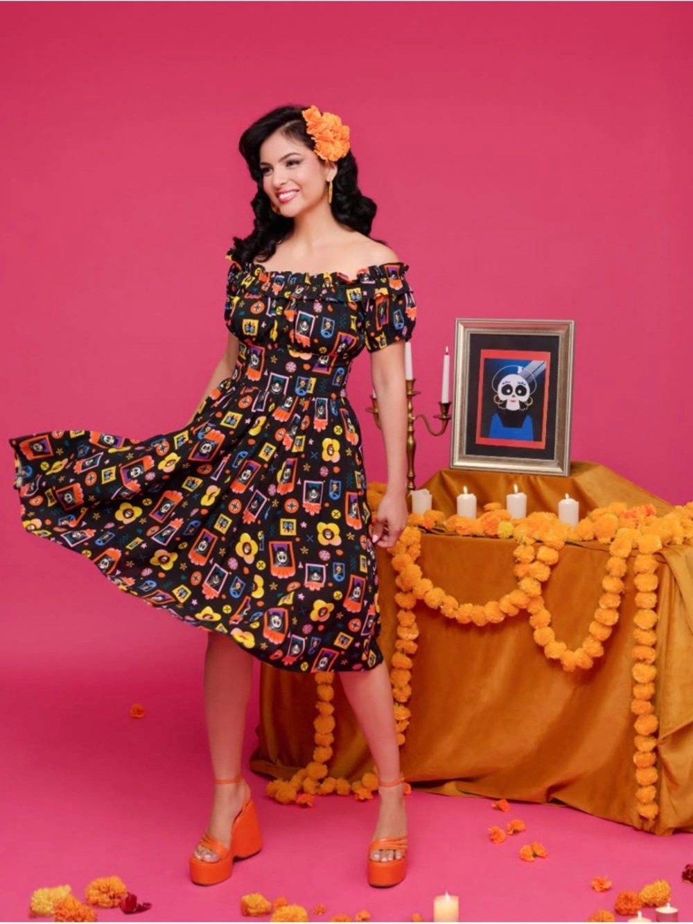 Unique Vintage Disney Pixar Coco Collection 1X 16 Plus size Day of the Dead